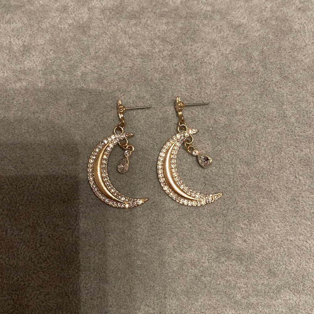gold moon and mini moon earrings